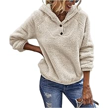 KIRUNDO Sherpa Pullover Womens Fuzzy Fleece Hoodies Sweatshirts 2026 Casual Long Sleeve Shaggy Winter Clothing With Pockets