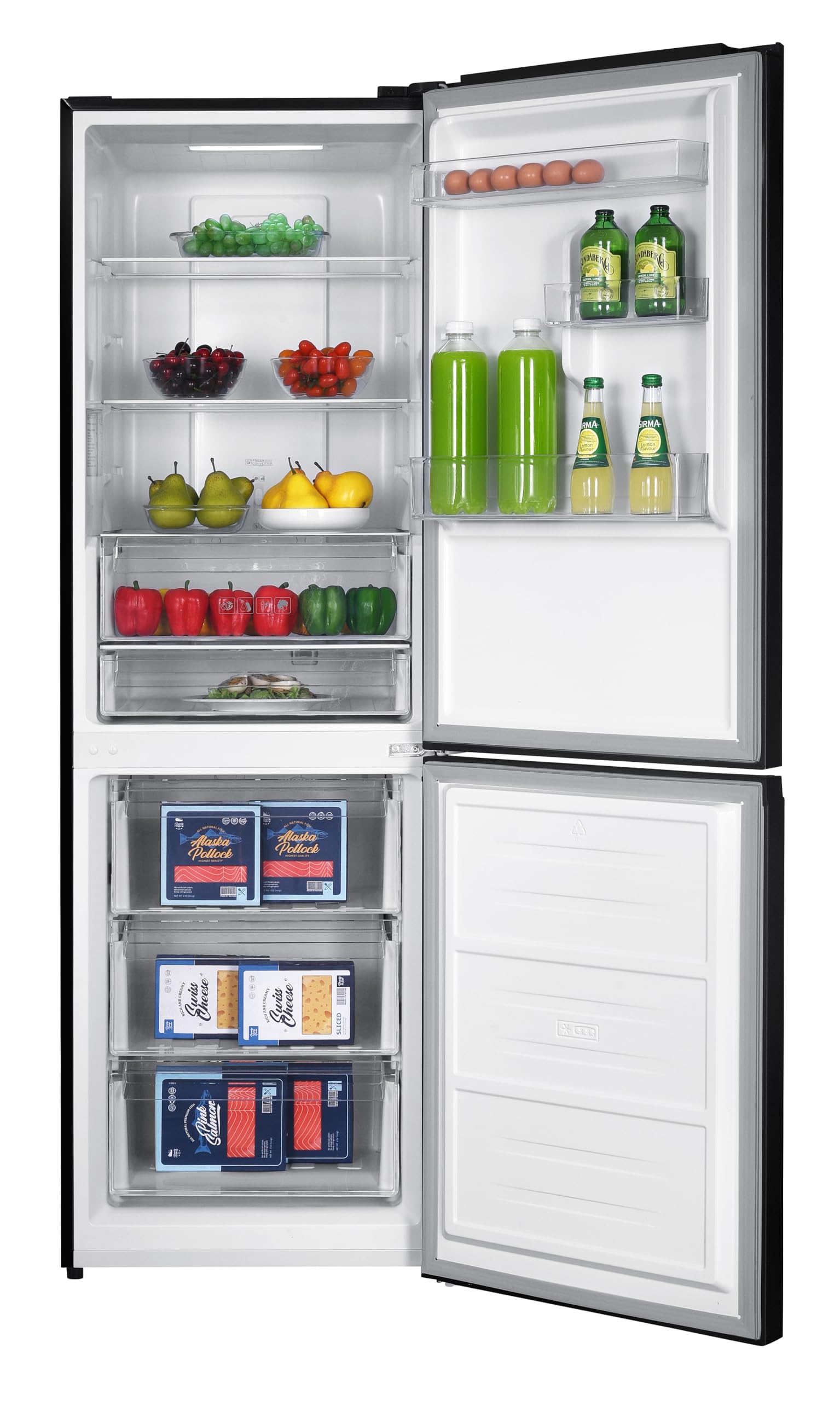 GEDTECH Réfrigérateur combiné congélateur bas 323L GCB323NFDX - No Frost - Dark inox