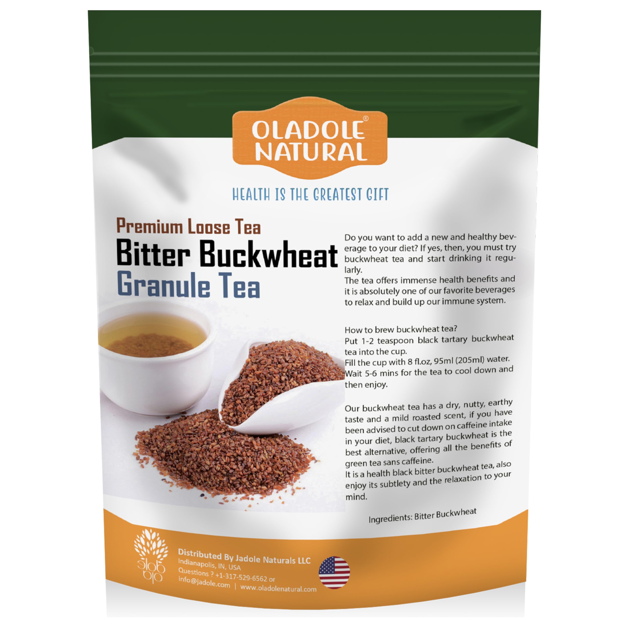 Oladole Natural Black Tartary Bitter Buckwheat Herbal Tea - 200g | Superfood Whole Grains | With Antioxidants, Fiber & Minerals | Supports Heart Health, Digestion & Provides Energy | Non- GMO