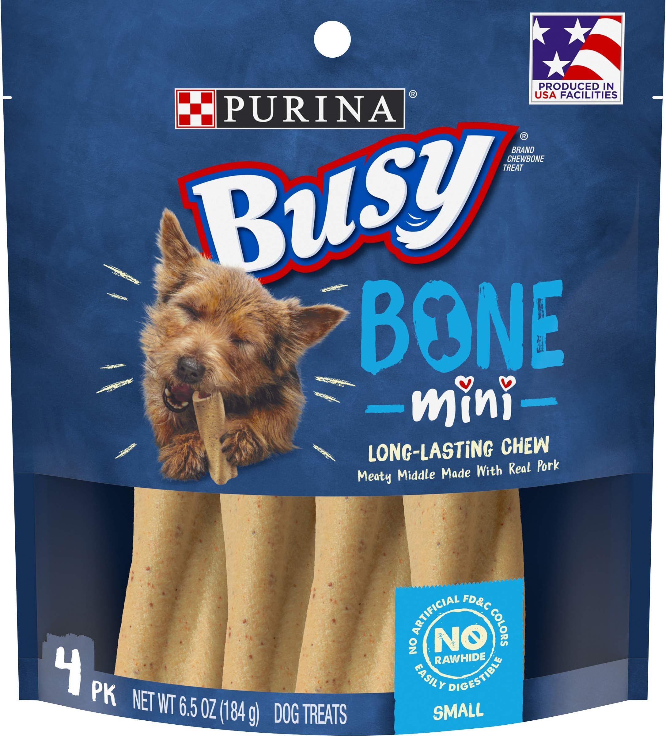 Busy Purina Busy Made in USA Facilities Small Breed Dog Bones; Mini - (8) 4 ct. Pouches