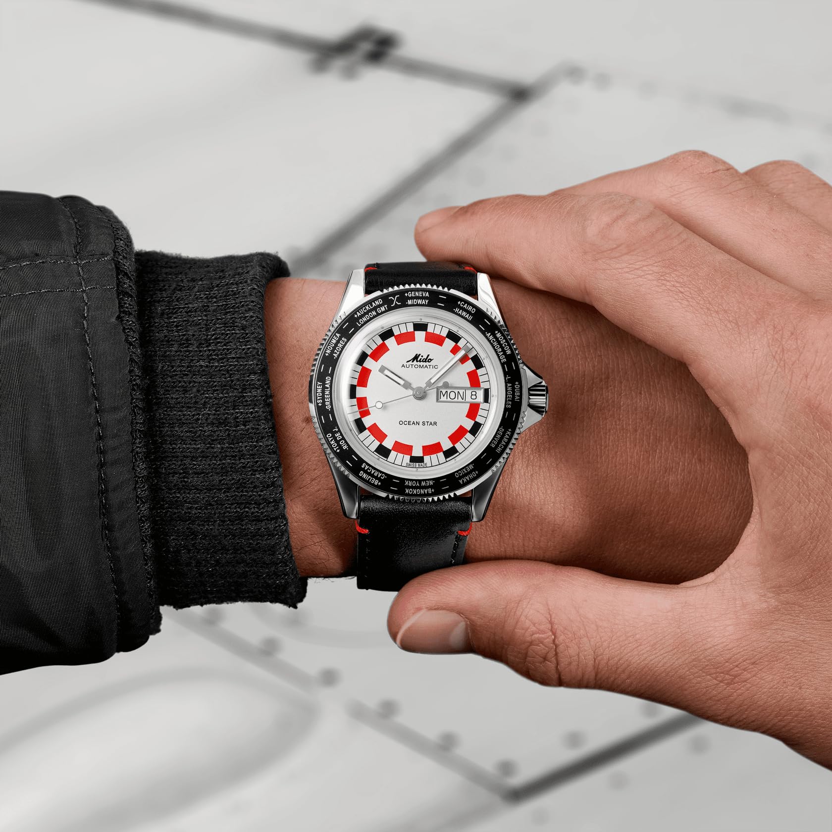 MIDO Ocean Star Worldtimer M026.830.16.030.00 Herren Automatikuhr
