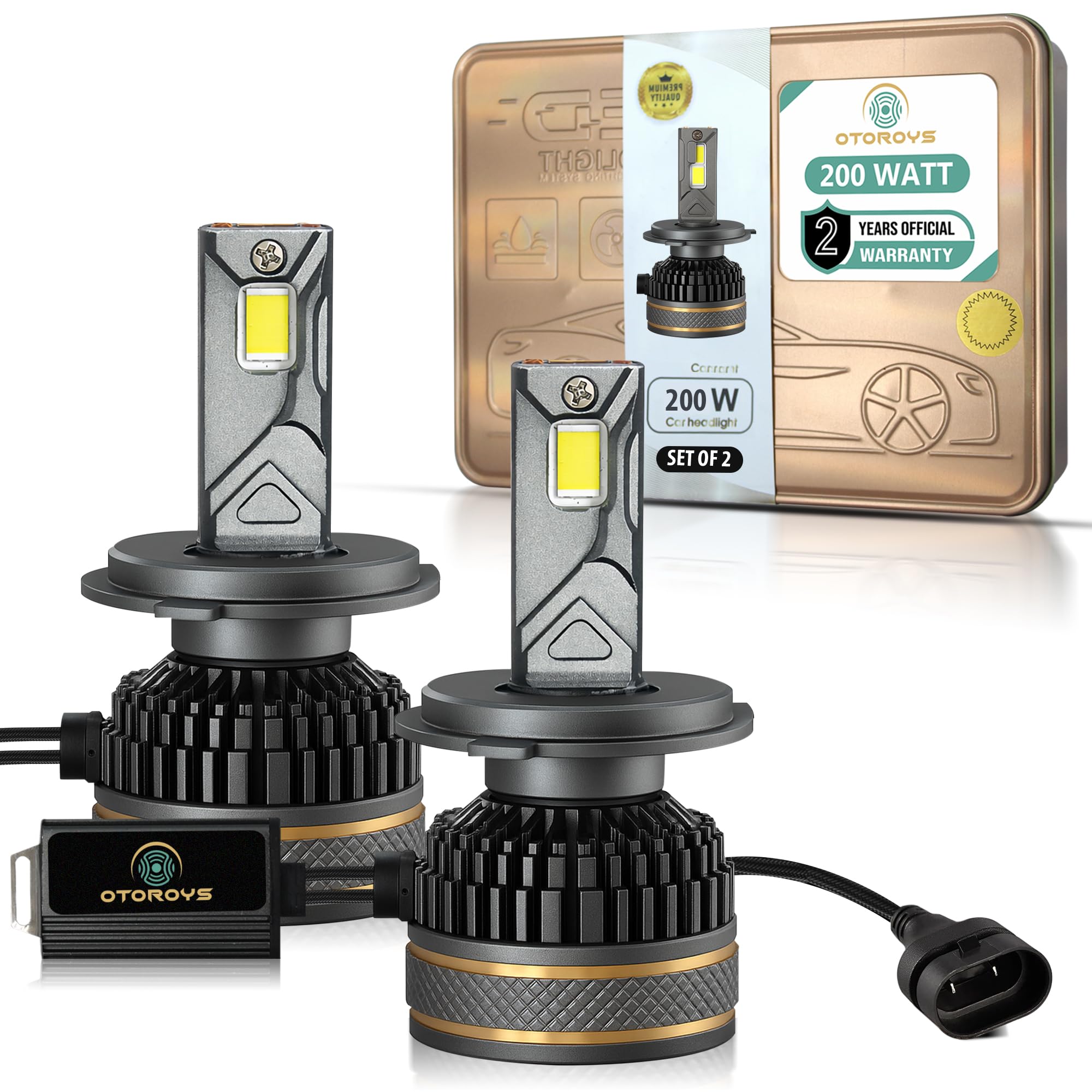 LED H8 H11 H16 シリーズ9 レーザーグリーン　　限定セール OTOROYS H8/H9/H11 (H16 Fog) LED Headlight Bulbs, 200W, 20000