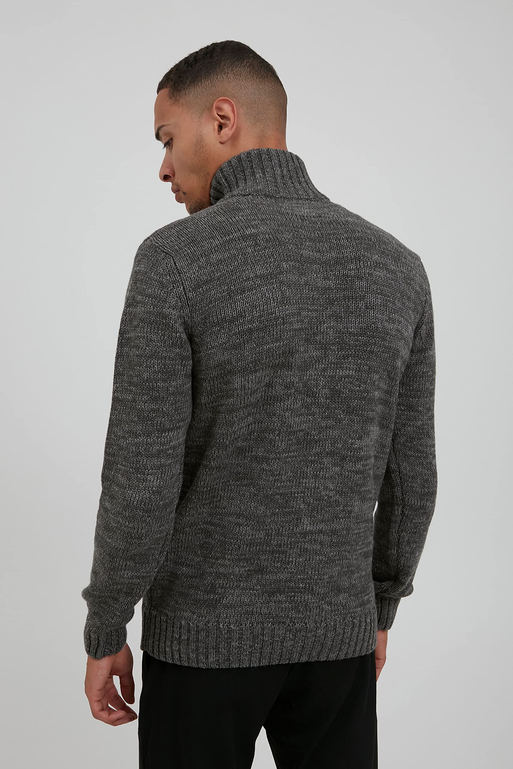 !Solid SDPomeroy Herren Strickjacke Cardigan Grobstrick Pullover mit Stehkragen Reißverschluss 100% Baumwolle Regular fit