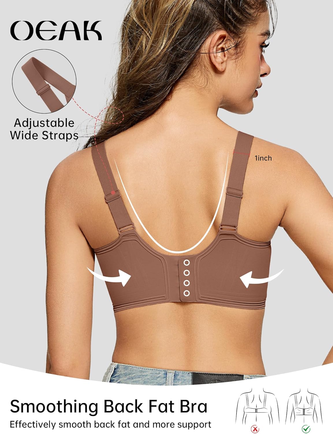 OEAK Womens Seamless Push Up Bras No Underwire Full Coverage Comfortable Bra V Neck Bralettes Wireless Everyday Bra - Image 3