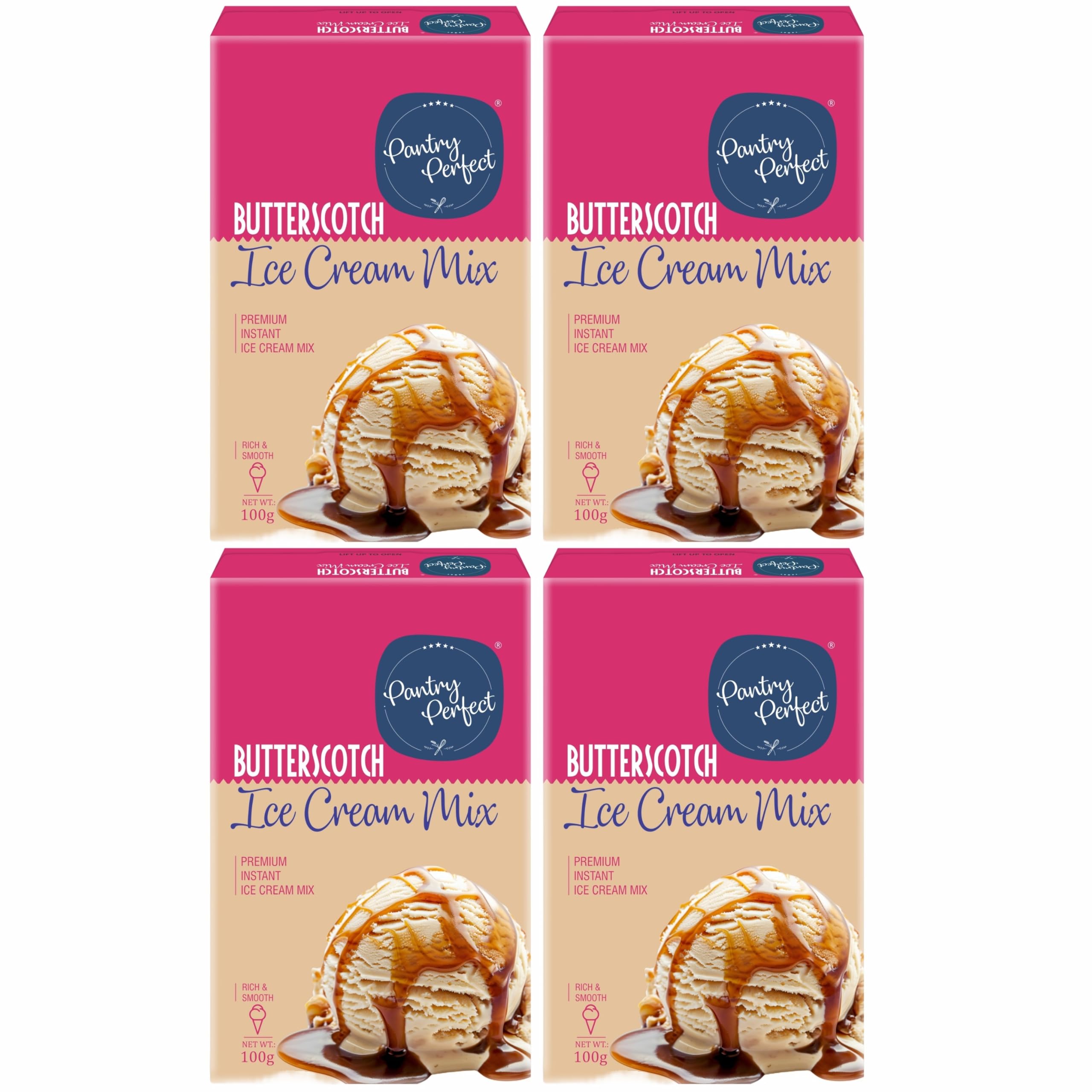 Pantry Perfect Butterscotch Ice Cream Mix - Pack of 4 (Each 100g) I Quick, Easy and Delicious Summer Treat Ready Mix, No Preservatives, No Hassle I Rich & Smooth I Easy to Prepare-image-13