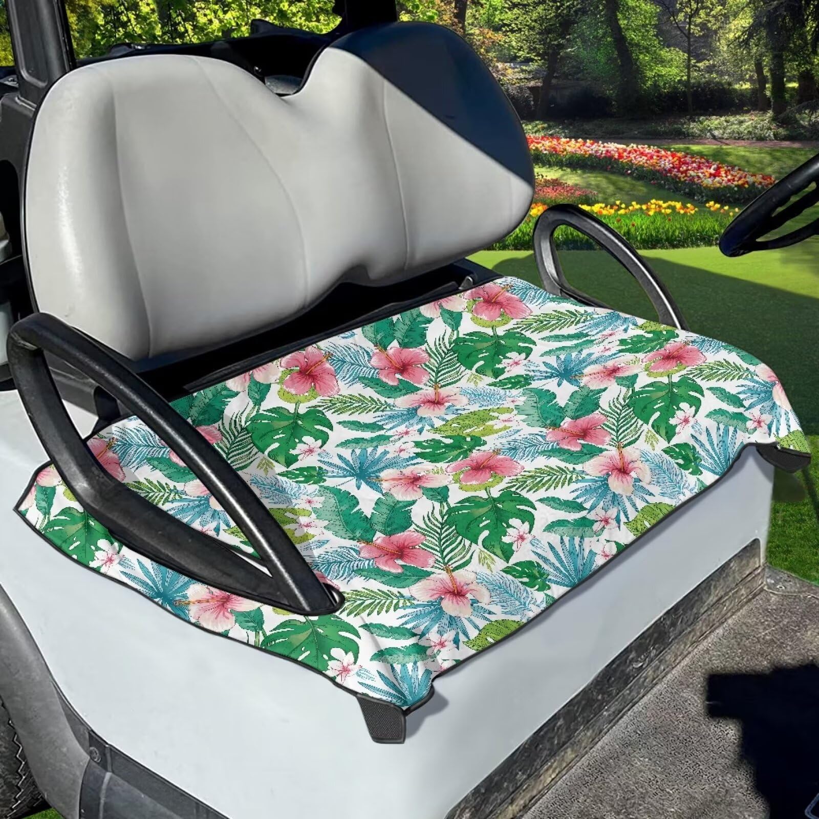 Mintulipy Golf Cart Seat Cover Summer Golf Cart Seat Towel with Holes Comfortable Golf Cart Seat Protector Machine Washable