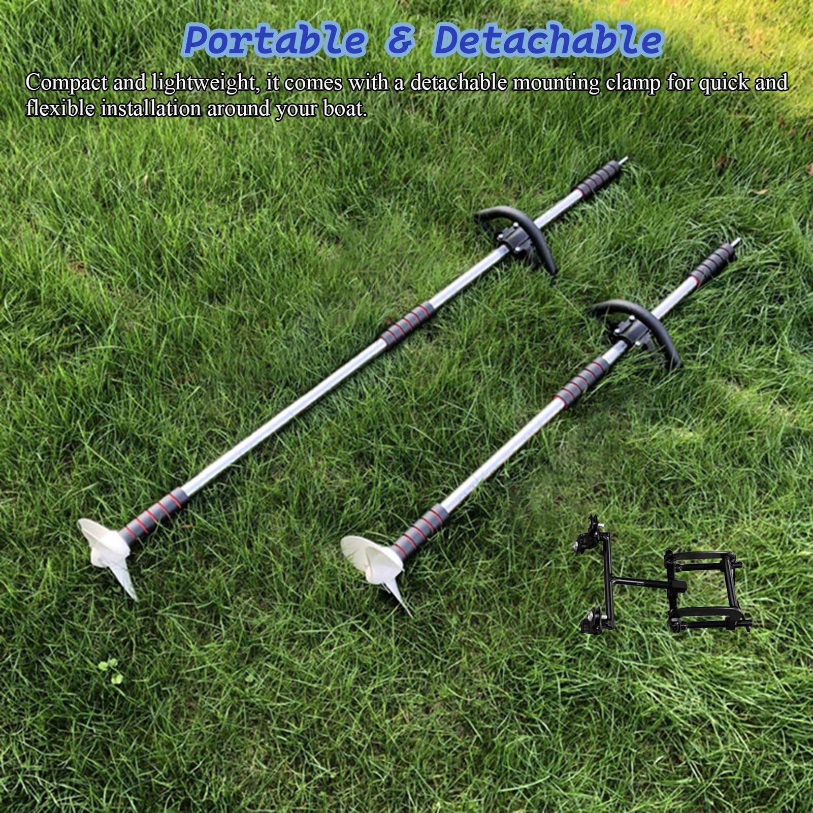 Motor Fueraborda Balsa Inflable con Motor de Arrastre Portátil con Abrazadera, Dirección del Motor de Arrastre, Hélice de Barco para Taladro, Propulsor de Canoa(Length 1.25m/4.1ft)