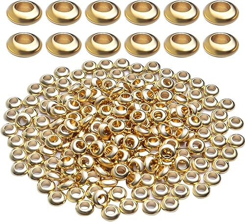 Cuentas espaciadoras de latón, 200 cuentas redondas de 0.079 x 0.236in, sueltas, pequeñas y suaves cuentas de Rondelle para hacer joyas de