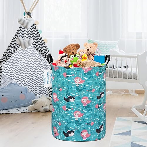 Miniatura 132 de LANGYASHAN Contenedor de almacenamiento, cesta organizadora plegable de tela de lona para ropa sucia, contenedores de juguetes, cestas de regalo, Un