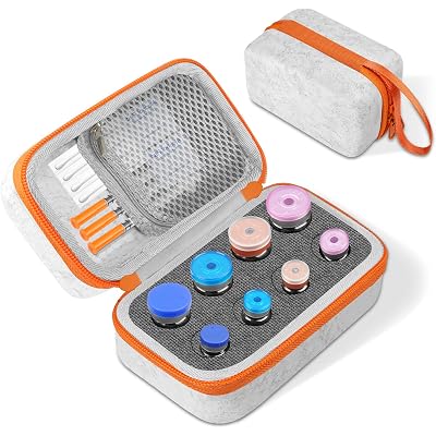 SARLAR Insulin Vial Case for Fridge, 8-Slot Peptide Vial Organizer Holder for Diabetics, All-Size Compatible Fits 1ml 2ml 3ml 5ml 10ml & Tall Vials, Hard Shell Felt Travel Storage Bag for GLP-1 Bottle