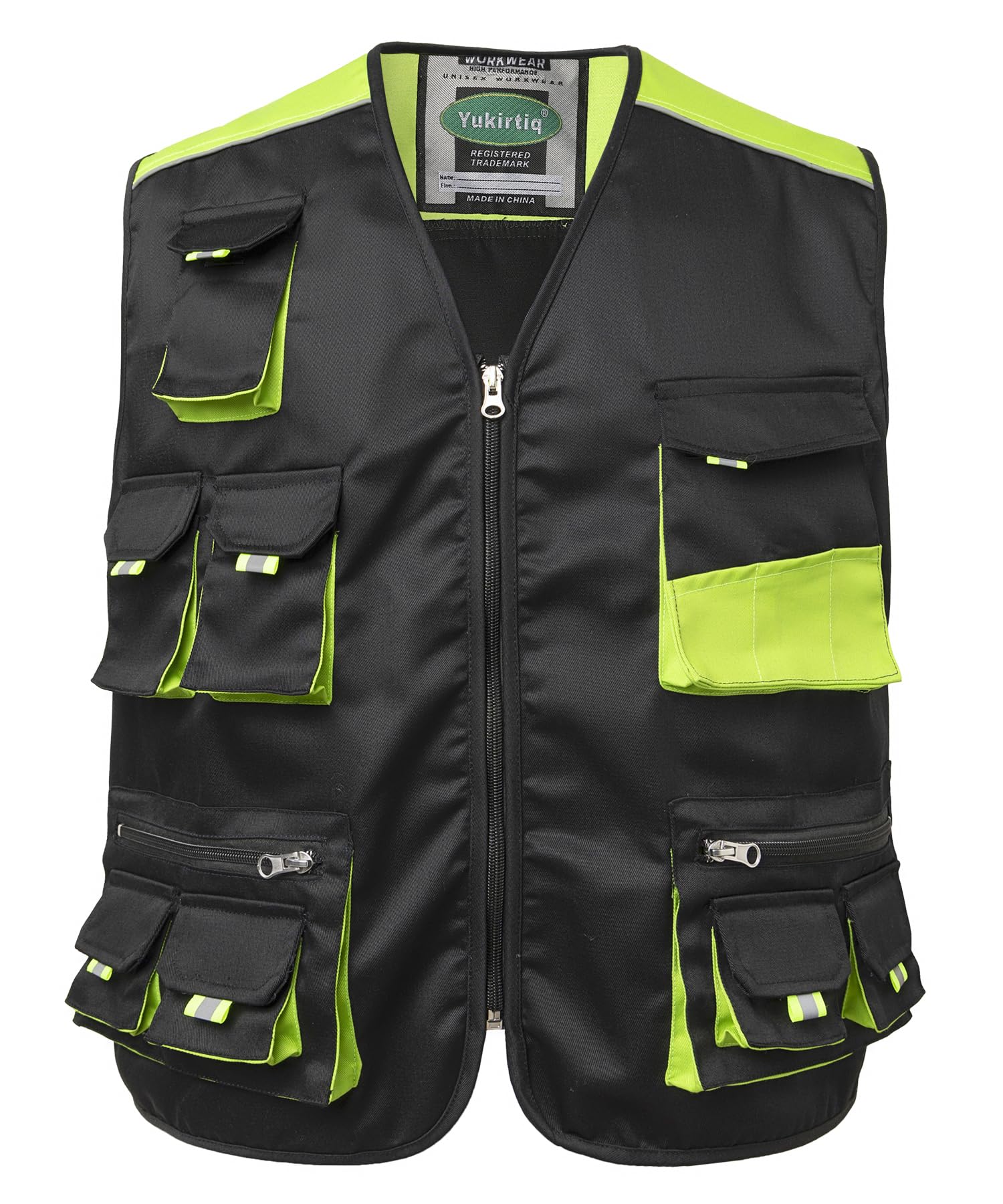 Yukirtiq Herren Arbeitsweste Montageweste Handwerker Weste mit mehreren Taschen Ärmellos Arbeitsjacke Arbeitskleidung Outdoor Weste Funktionsweste Arbeitswesten