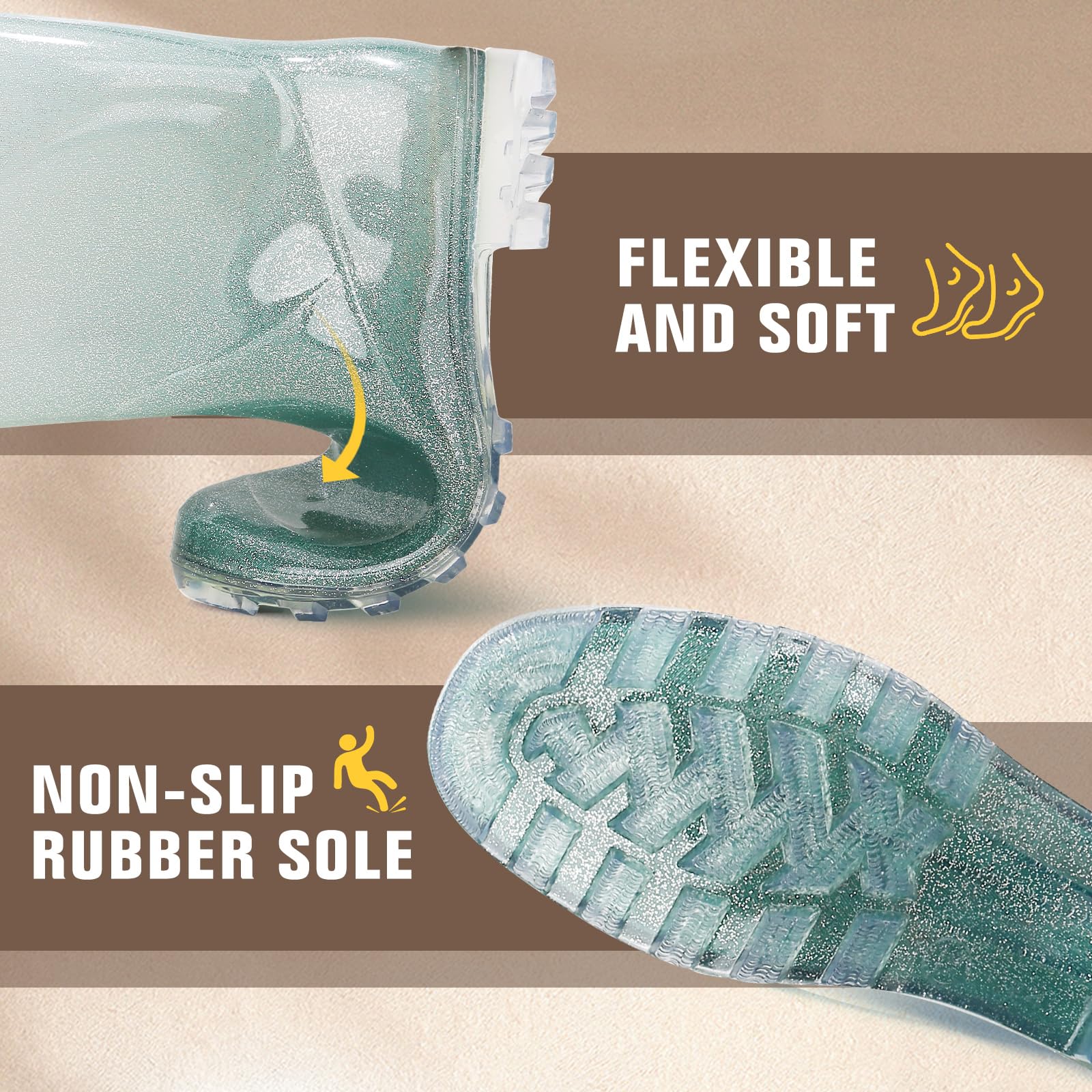 Foinledr Stivali Di Gomma Estivi Donna, Comode Leggere Stivaletti, Adulto Impermeabile Giardinaggio Scarpe