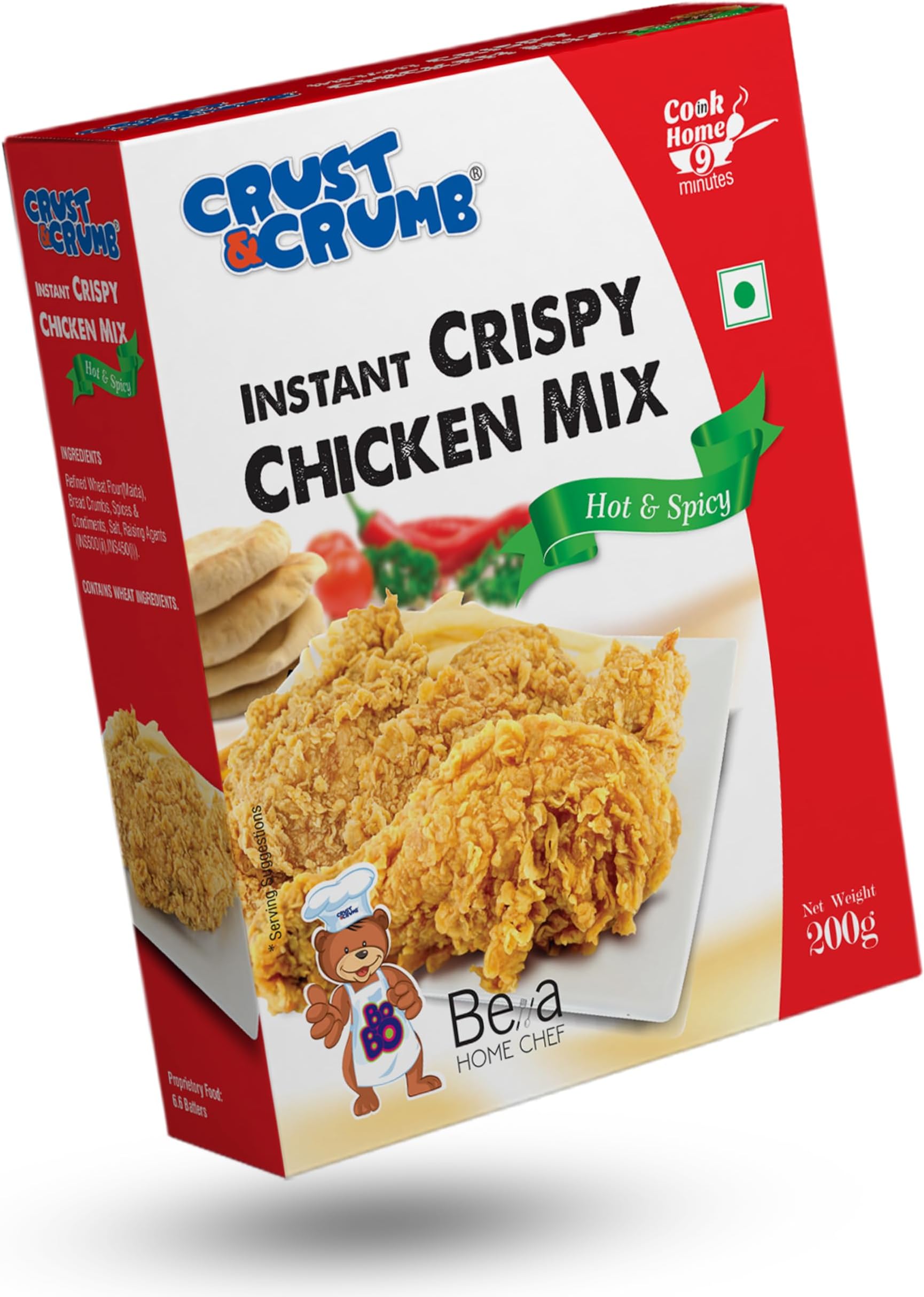 Crust N Crumb Instant Crispy Chicken Mix - Hot & Spicy | Cook in 9 Minutes | 200GM