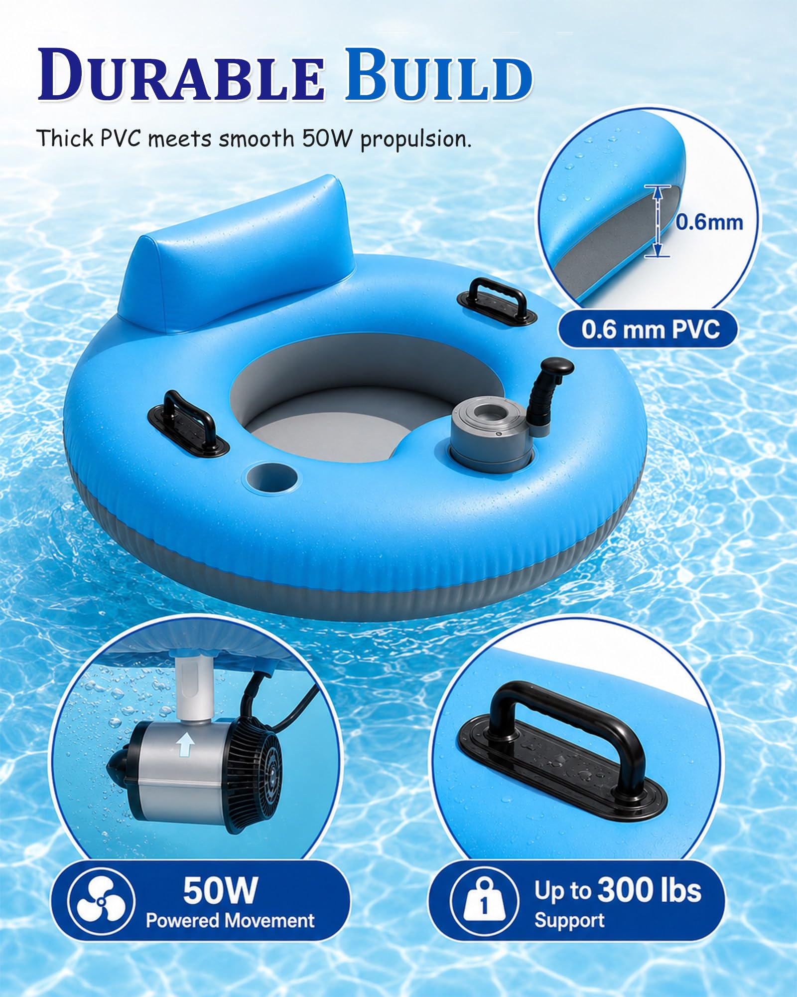 Tube Runner Électrique, Flotteur de Piscine Motorisé,Radeau Chaise Flottant