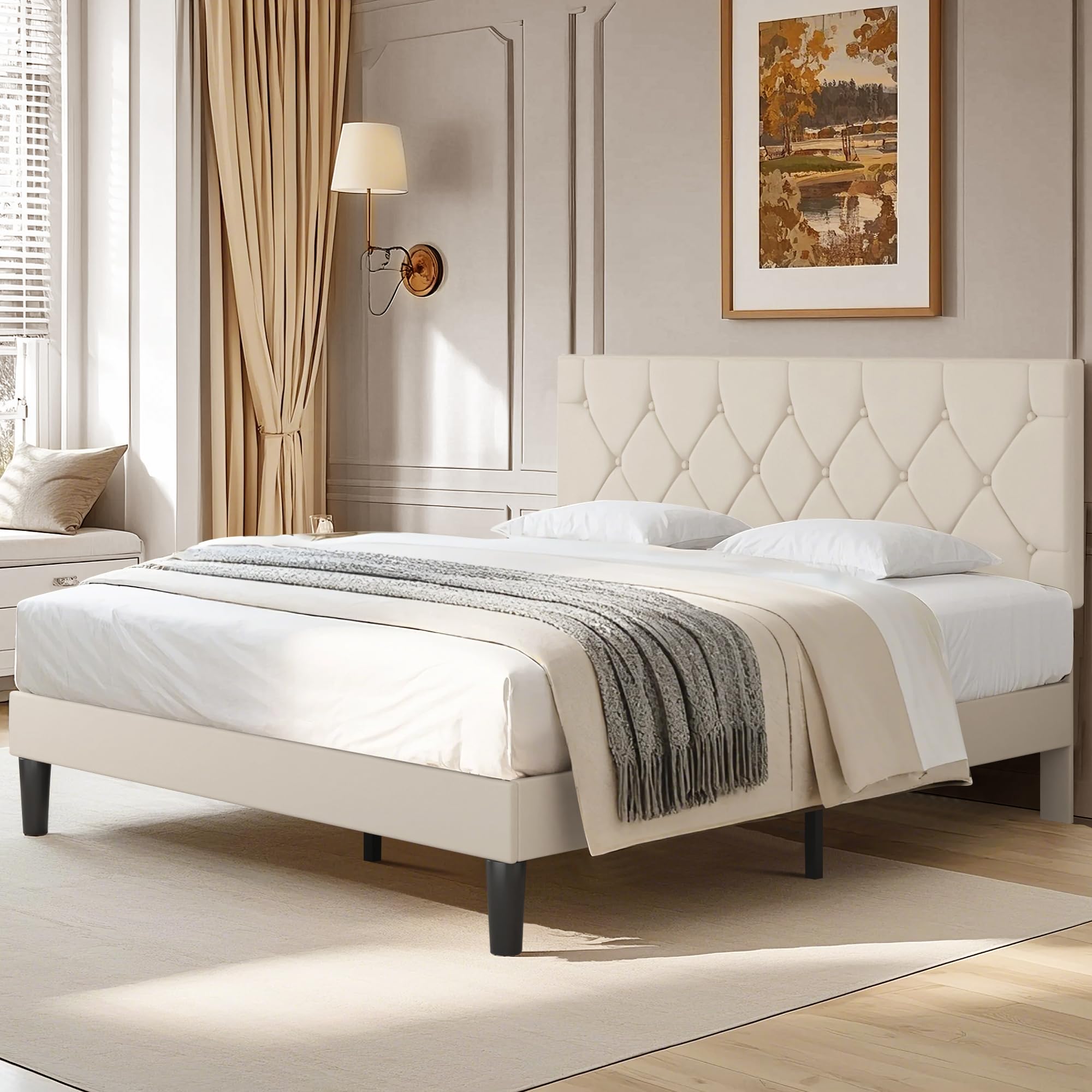 Snapklik.com : VECELO Queen Bed Frame