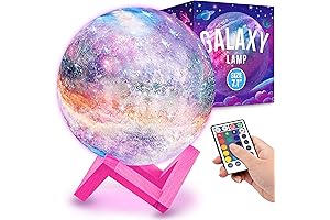 16 Colors Moon Lamp with Wooden Stand, Galaxy Space Night Light for Kids