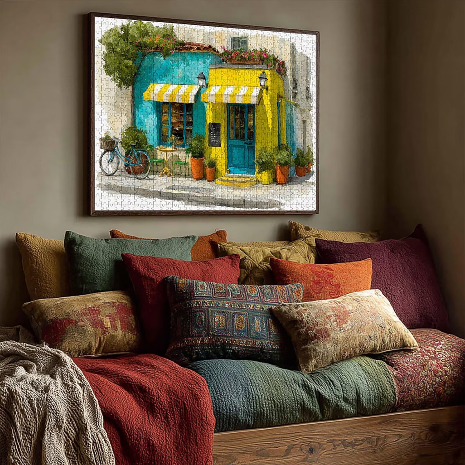 Vue De La Rue Puzzle 2000 pièces Adultes, Puzzle Bois 99x70cm, Adultes Jeu éducatif Défi énigme avec Une Boîte d'emballage Exquise, Jeu Relaxant Détente Collection, Cadeau Fille, (Maison) A-6357