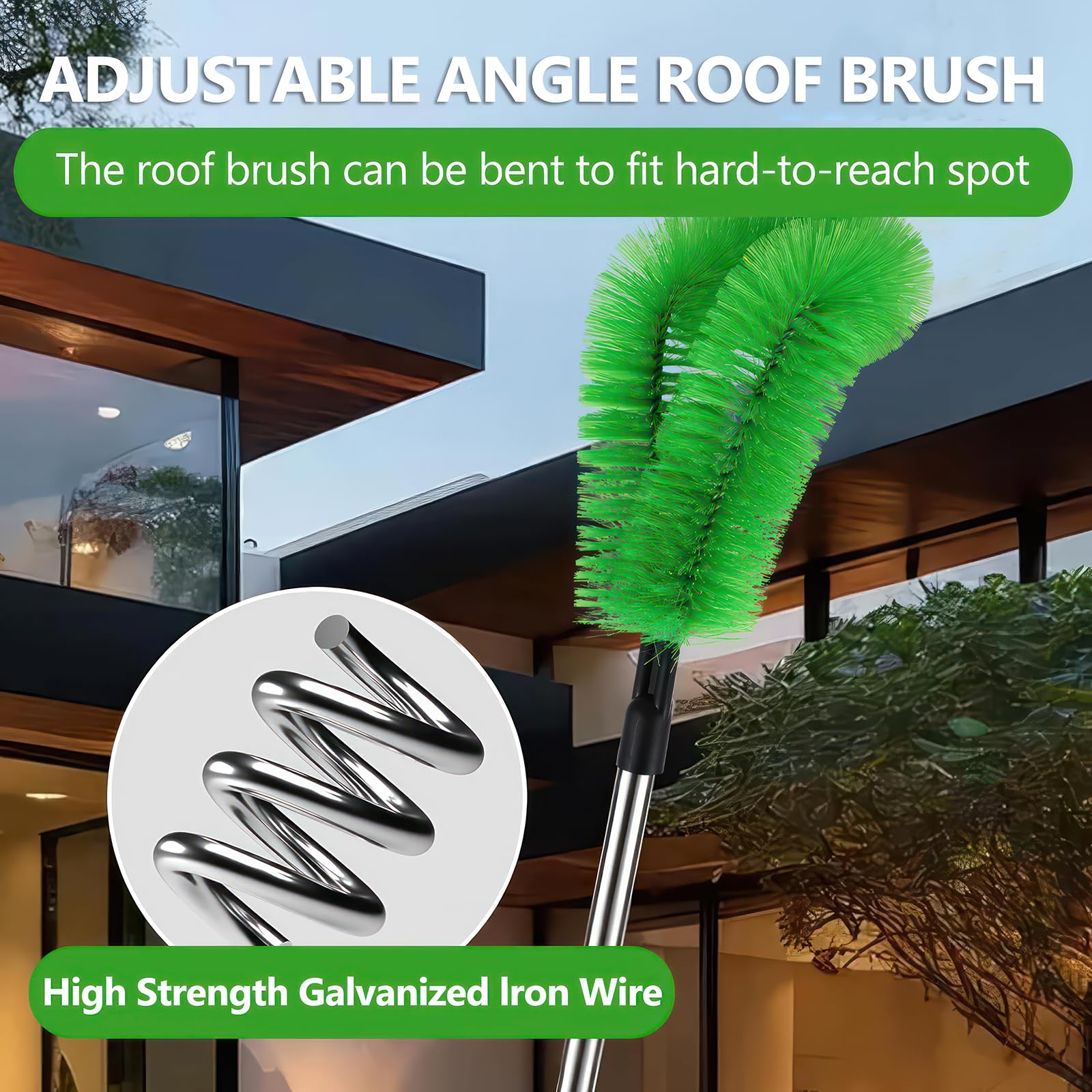 2-in-1 Gutter Cleaning Tools, 320cm Gutter Cleaning Tools Telescopic with Gutter Brush & Leaf Shovel - Image 4