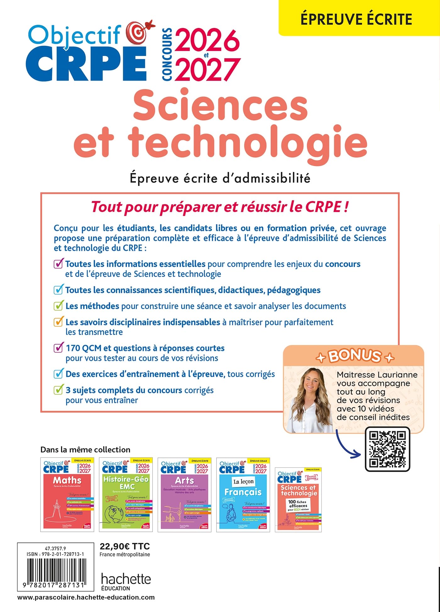 Objectif CRPE 2026-2027 Sciences et Technologie - Épreuve écrite d'admissibilité M2/L3