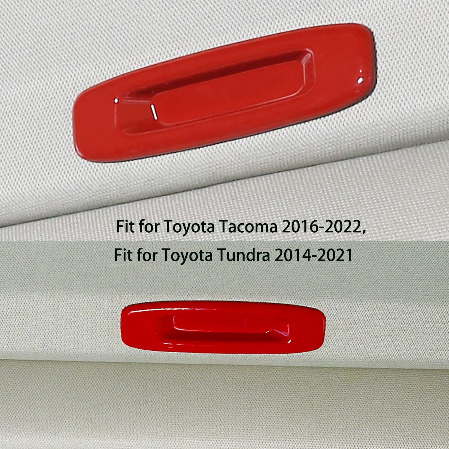 Car Accessories Fit for Toyota Tundra 2014-2021,Tacoma 2016-2022 Interior Roof Handle Decoration Cover Trim (Red) ABS 1pc
