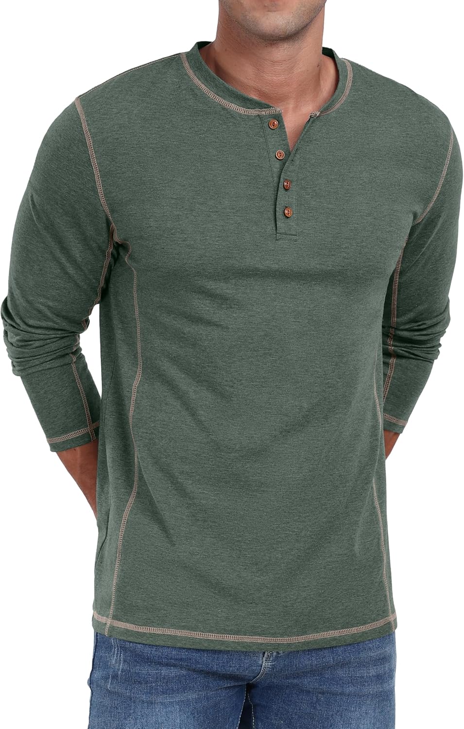 Sailwind Men's Henley Shirts Long Sleeve Casual Classic Tee Cotton Button Henley Maverick T-Shirts - Image 3