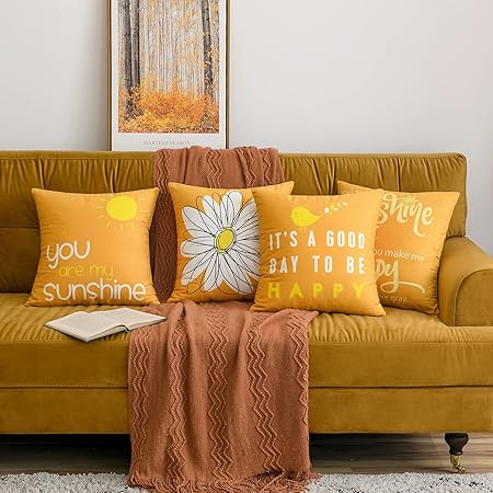 cute yellow throw pillows