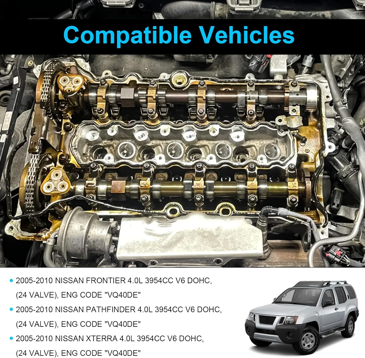 Timing Chain Kit with Water Pump & Oil Pump for 2005-2010 Nissan Frontier Pathfinder Xterra 4.0L V6 VQ40DE Engine – Replace 13028-ZK01C – Reliable Engine Timing Set