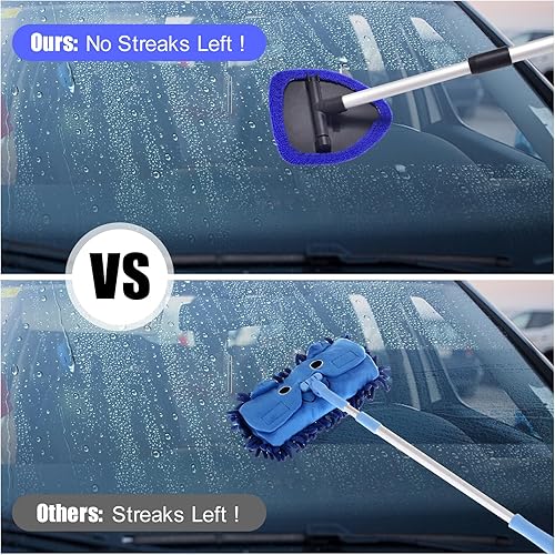 Miniatura 10 de Cepillo de lavado de automóvil de 62 pulgadas con mango largo y cepillo de lavado de autos, kit de cepillo de limpieza de microfibra para automóvil,