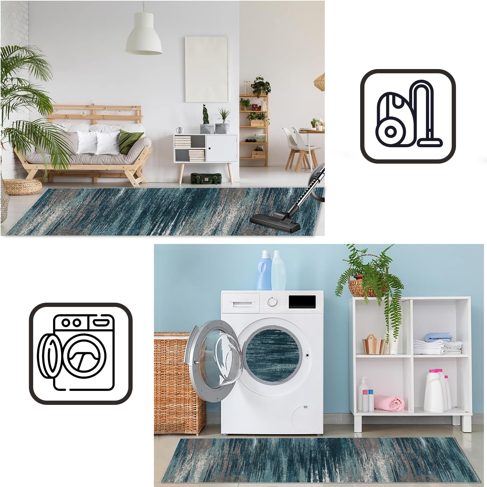 Tapis de Couloir Long 80 x 160 cm Tapis Cuisine Devant Evier