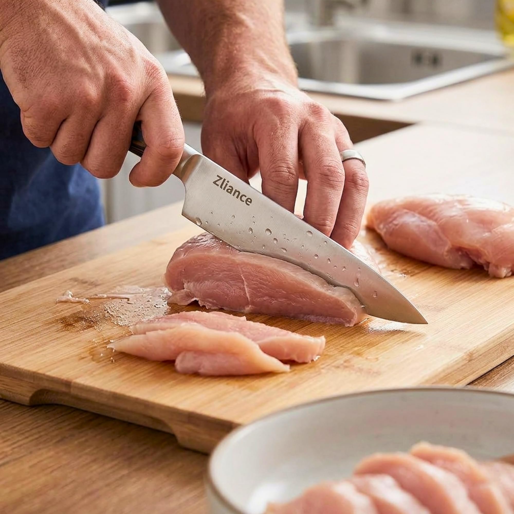 8 Inch Chef Knife, High Carbon Stainless Steel, Pakkawood Handle — Amazon image 7