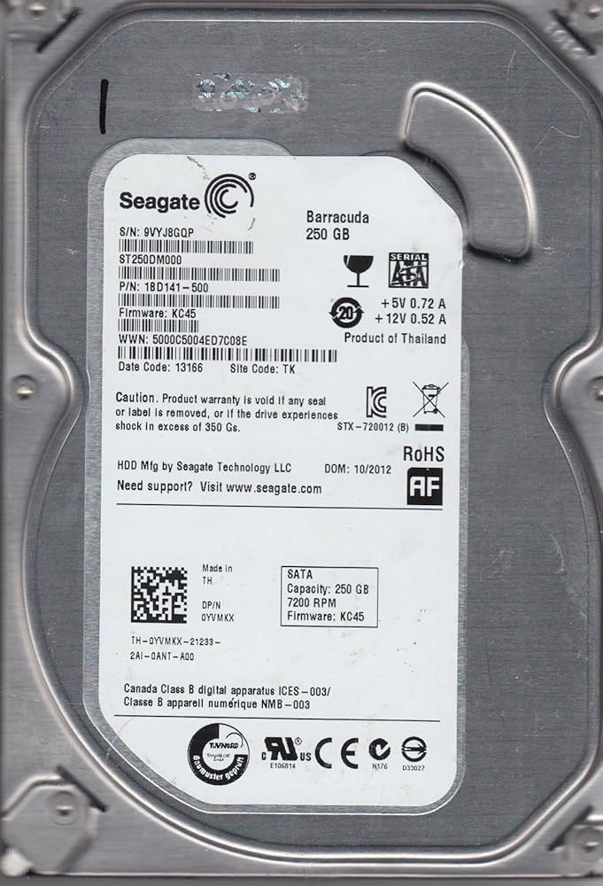 外付けハードディスク・ドライブ Seagate Barracuda 250GB HDD 7200RPM Amazon | 250GB BARRACUDA 16MB, 7200 RPM | シーゲイト(SEAGATE