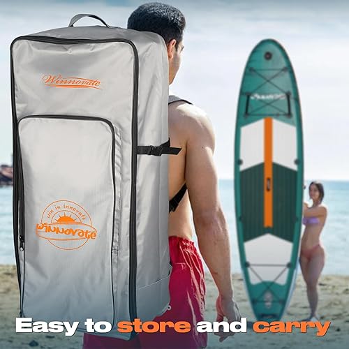 Miniatura 9 de Winnovate - Tabla de remo inflable de 11 pies 6 x 35 pulgadas, tabla de remo extra ancha para la familia, tabla de surf, tabla de sup completa con