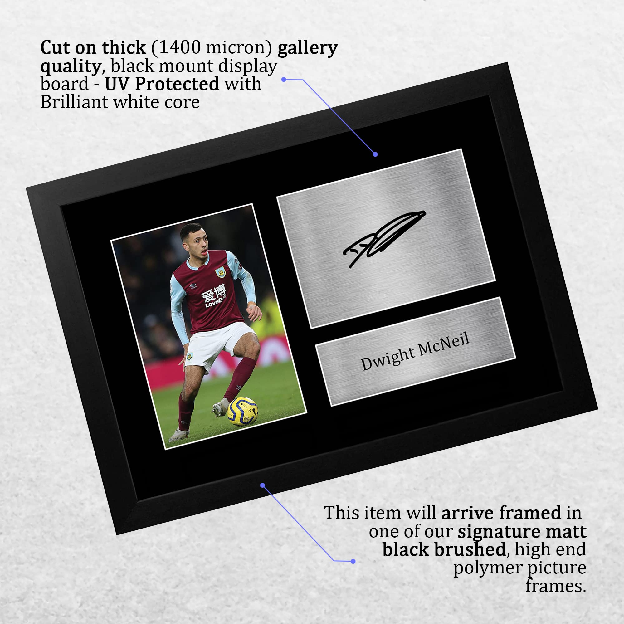 HWC Trading FR A4 Dwight McNeil Burnley Gifts Printed Signed Autograph Picture for Football Fans and Supporters - A4 Framed - Image 3
