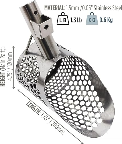 Miniatura 6 de CooB Herramienta de caza de detección de metales de cuchara de arena de acero inoxidable Detector de metales Kovsh v2. fuerte y compacto.