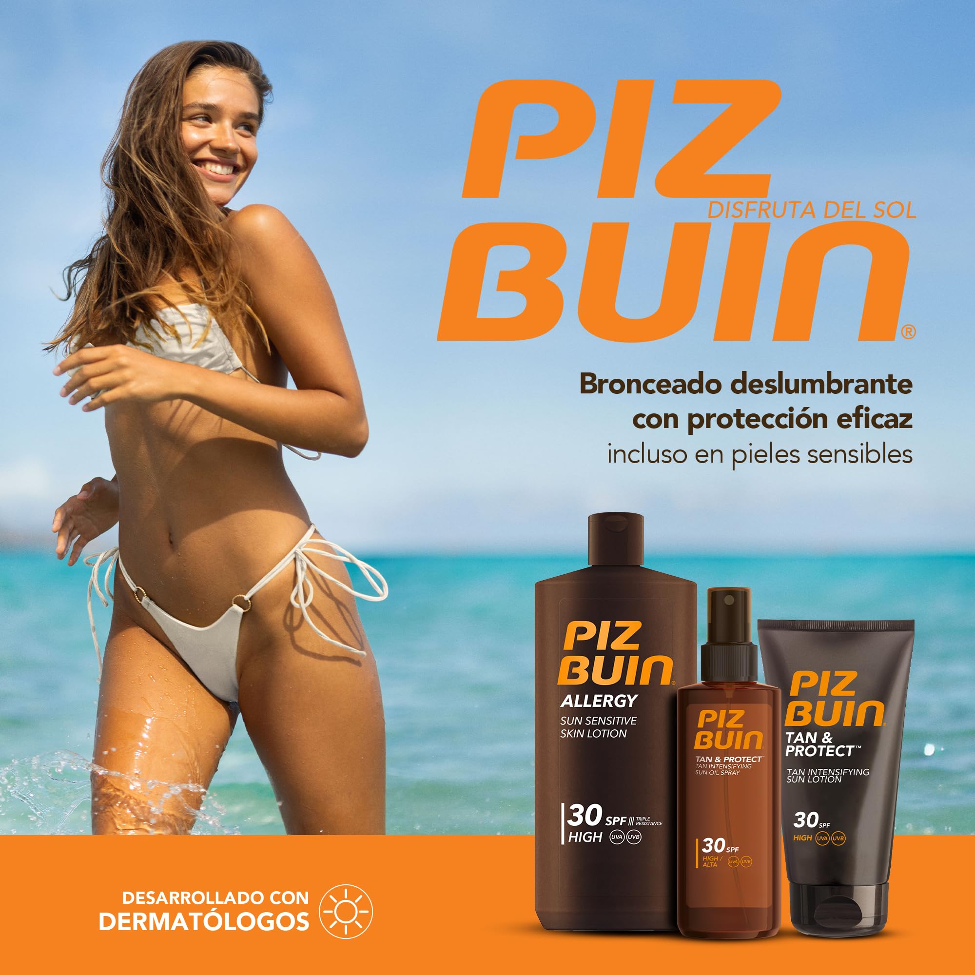 PIZ BUIN After Sun Loción Corporal Hidratante (1 x 200 ml), aftersun con intensificador del bronceado para después de la exposición solar, loción hidratante con Tanimel para prevenir la descamación