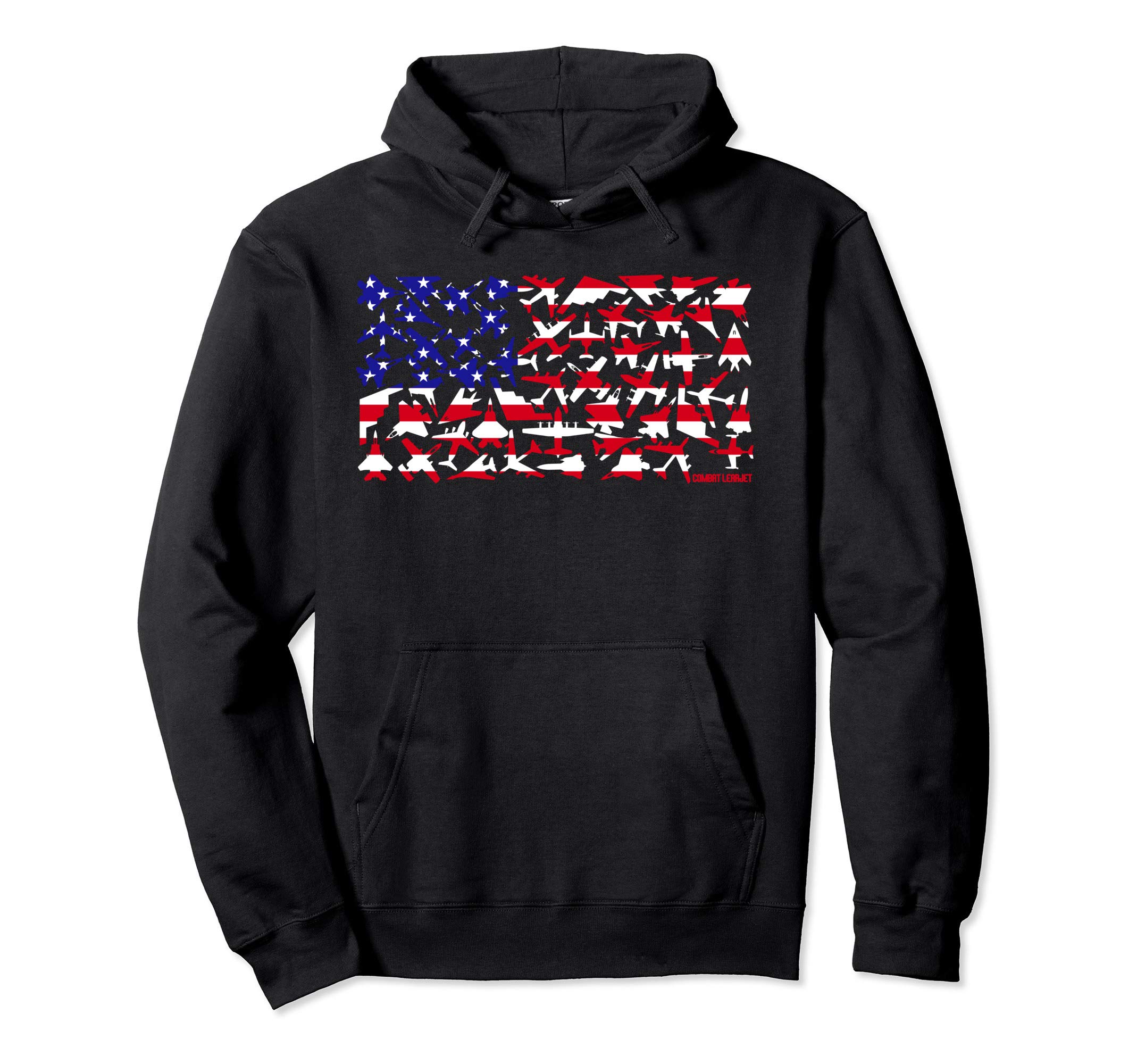 Combat Learjet ApparelUnited States Military Airplane Flag Hoodie Pullover Hoodie