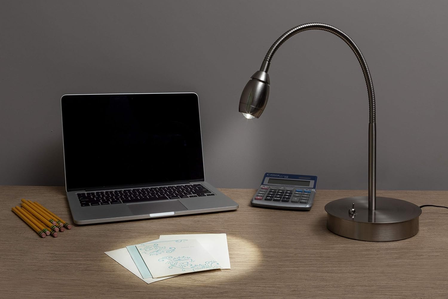 daylight24 202071-15 Adjustable Beam LED Desk Lamp, 8.47" x 5.9" x 19.5", Brushed Nickel