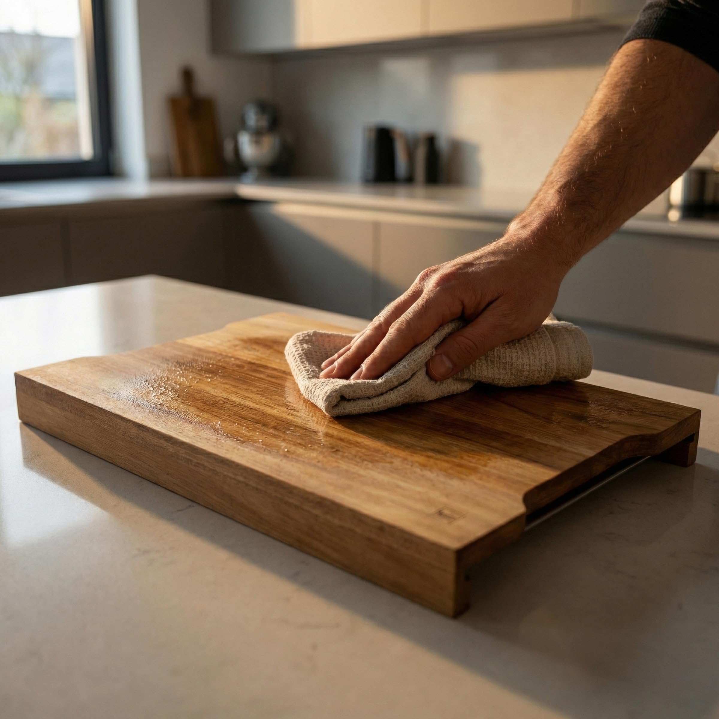 Sabatier Trompette Planche à découper avec tiroirs + Office, Bois acacia