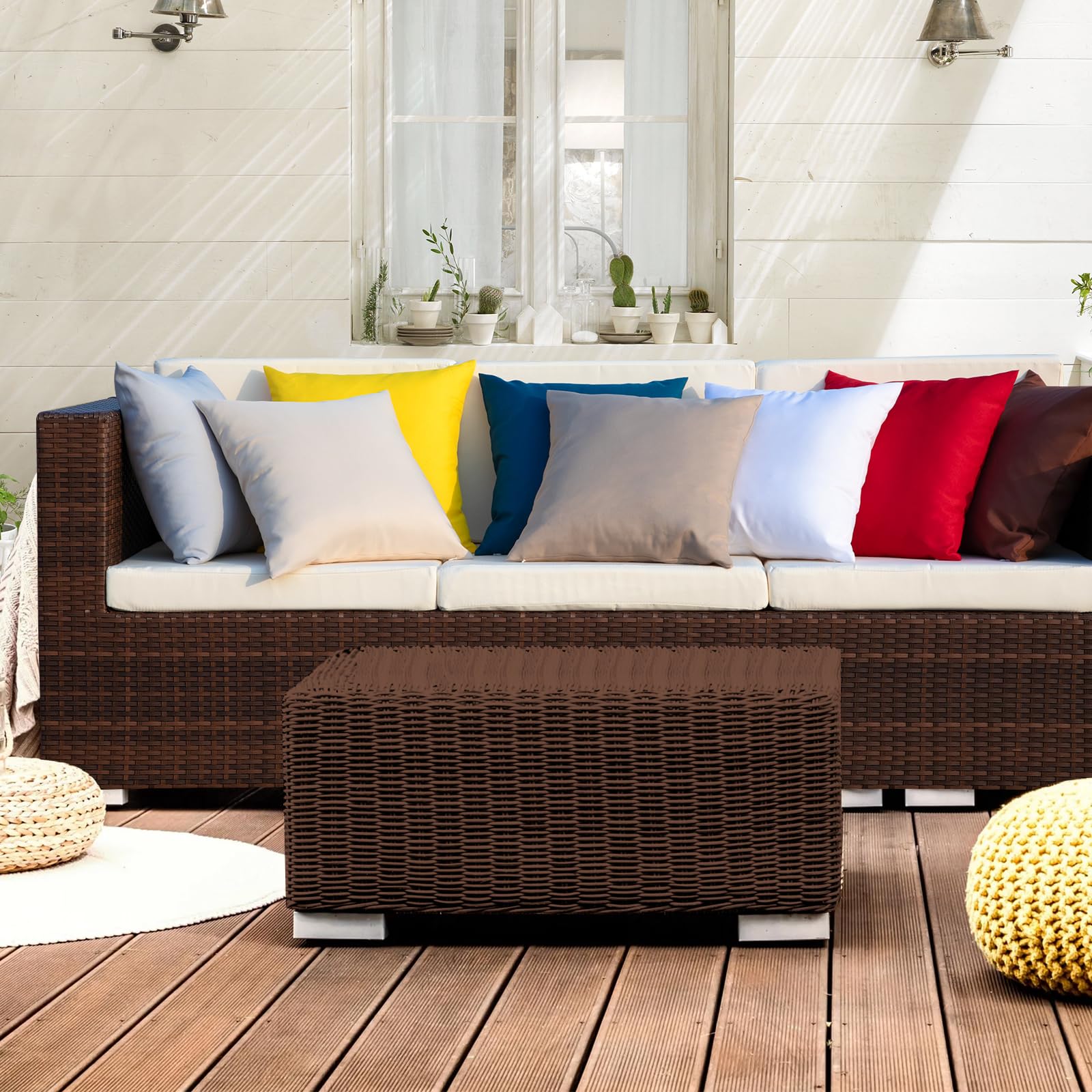 Easy-Going Outdoor-Kissenbezüge – Wasserdicht, 2er-Set 50x50 Cm, Für Garten, Terrasse & Balkon
