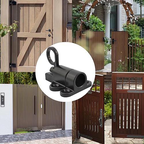 Miniatura 6 de Pestillos de cierre automático de aleación de aluminio, cerradura automática de puerta de resorte negro, cerradura de puerta de ventana de