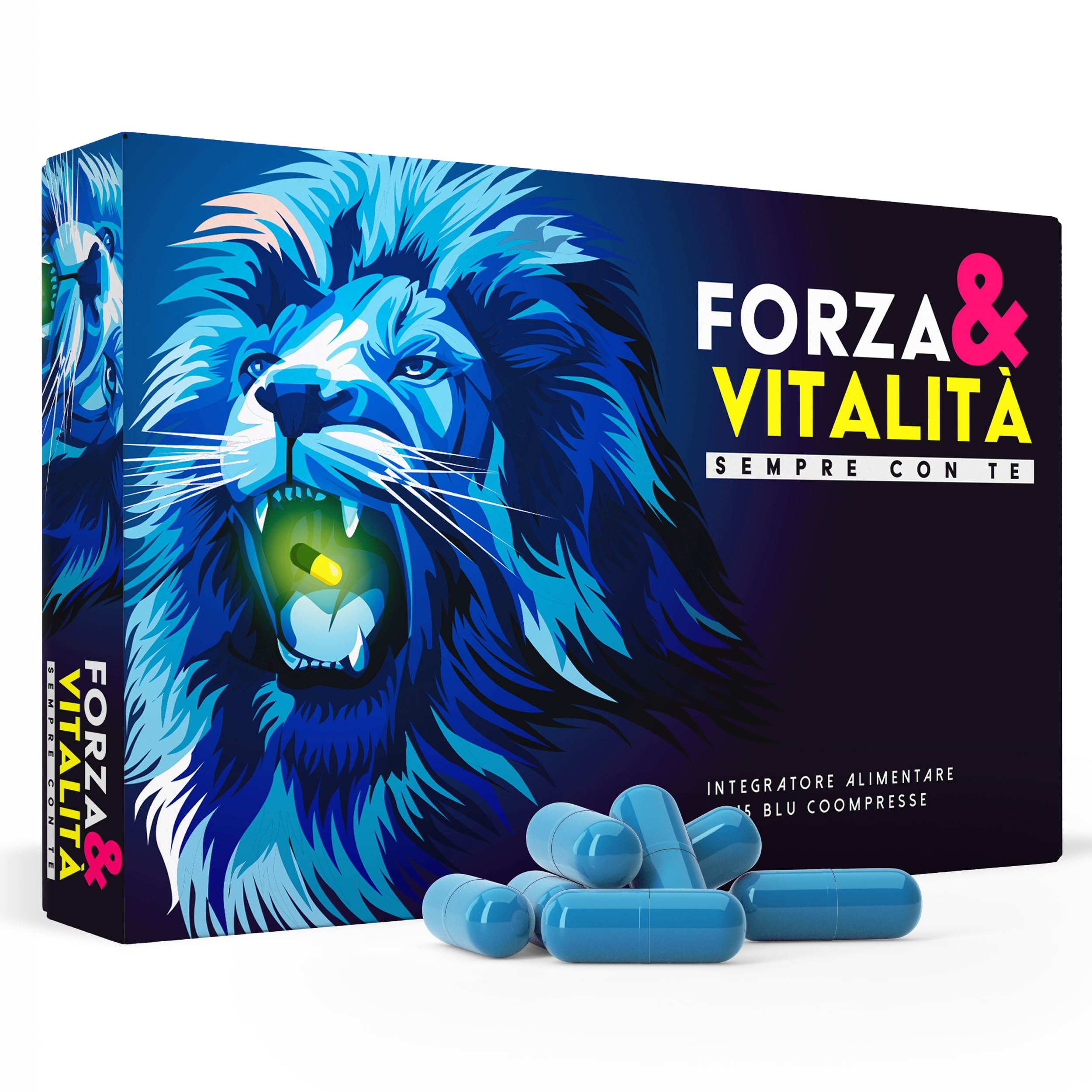 BALANCE NUTRITION BLUELION 15 BLUE PILLS Integratore per uomo Forza, energia, resistenza, per prestazioni massime Complesso di 13 ingredienti attivi potenti e ad azione rapida con Maca