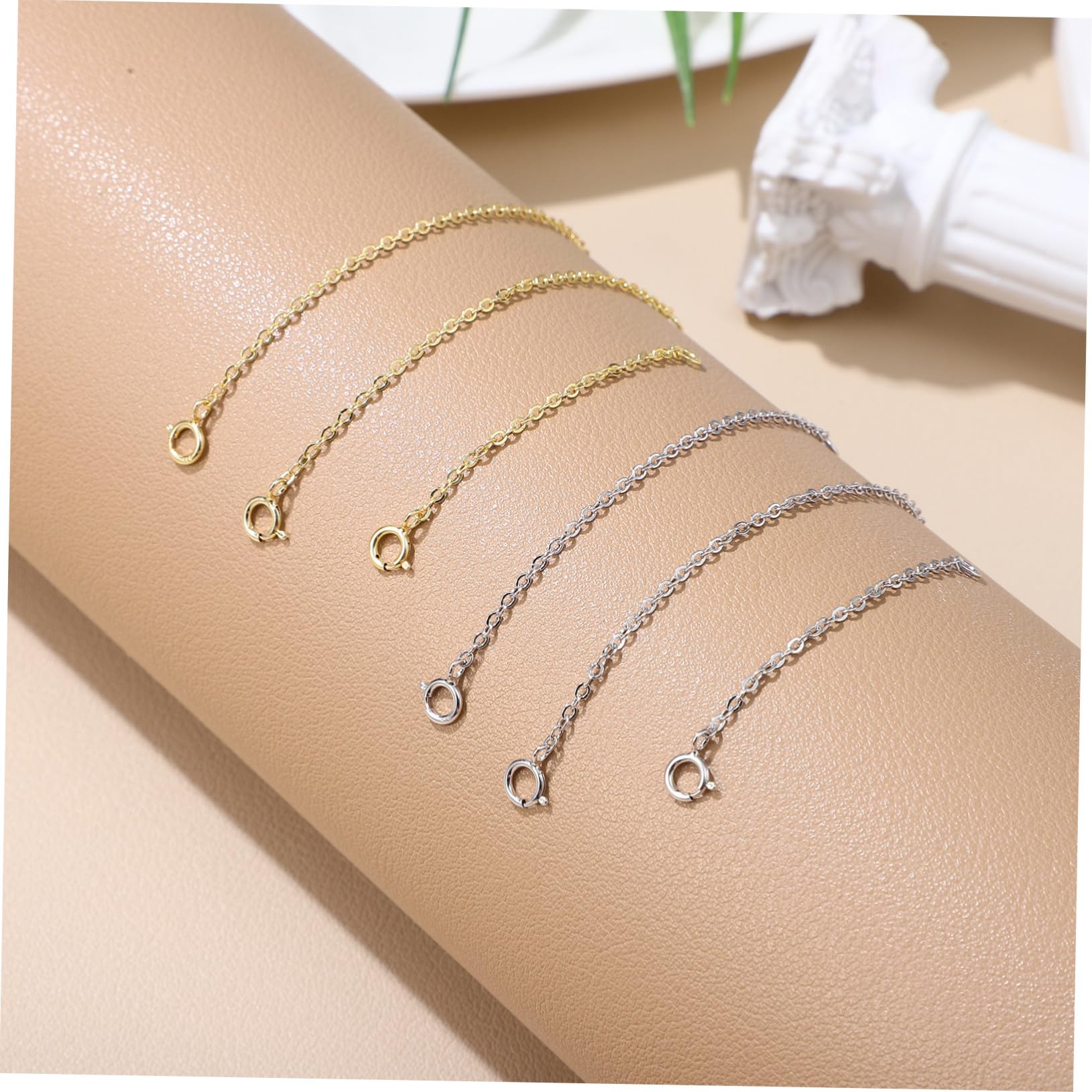 Verlängerungskette für Halsketten und Armbänder 6 Stück aus S925 Silber mit 5cm 8cm und 10cm Ketten mit Verschluss Verstellbar zur Schmuckherstellung für Damen Wie Freundin