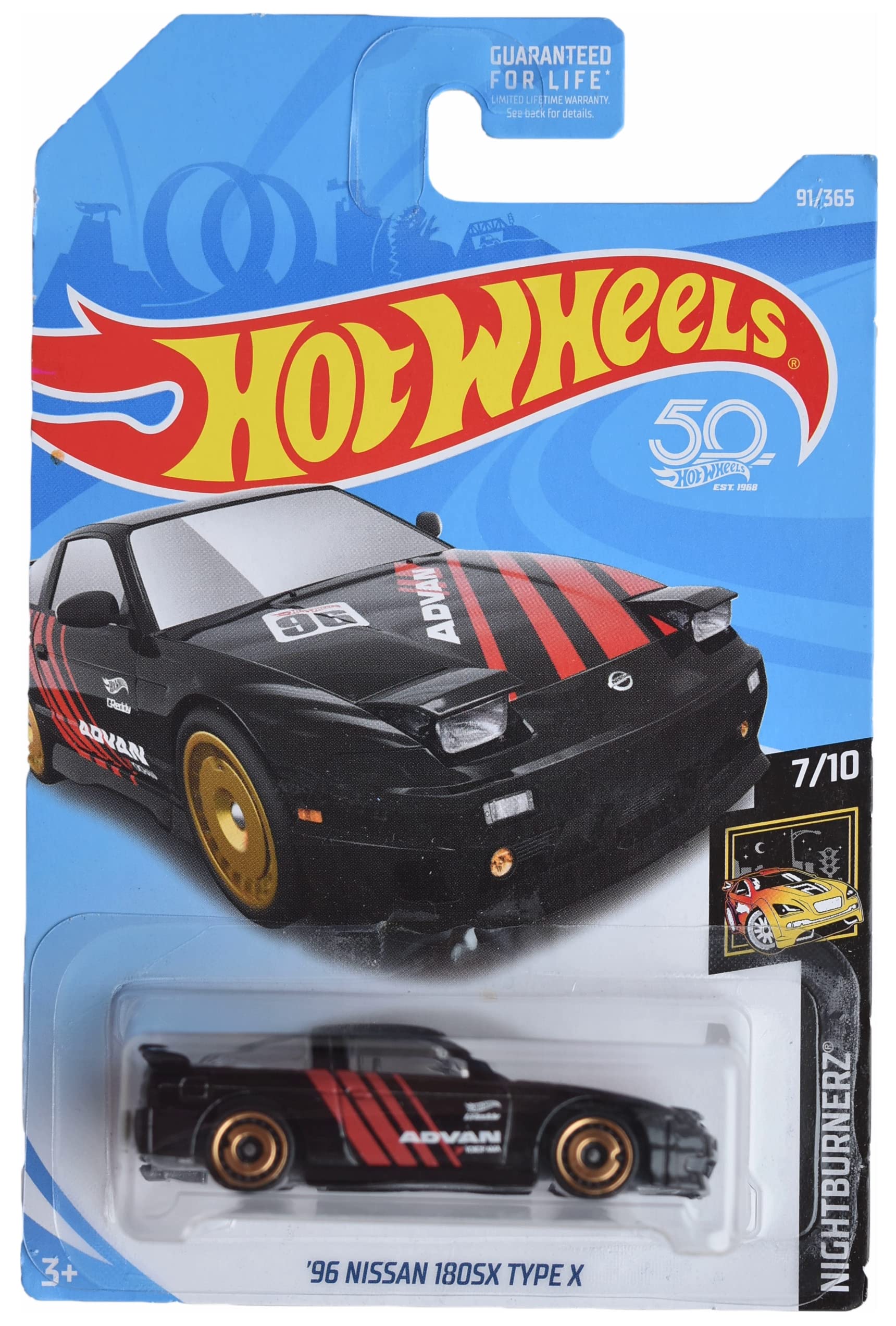 Hot Wheels '96 Nissan 180SX Type X, [Black] 91/365 Nightburnerz 7/10