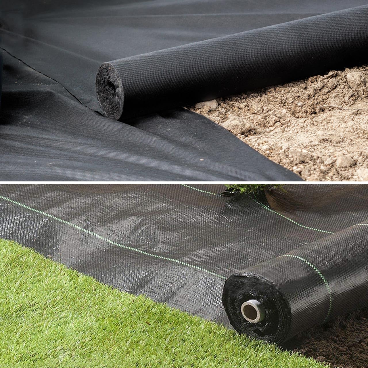 Harrier Weed Control Fabric Membrane - 50gsm/100gsm - Heavy Duty (4m x 50m Woven (100gsm), With Pegs)