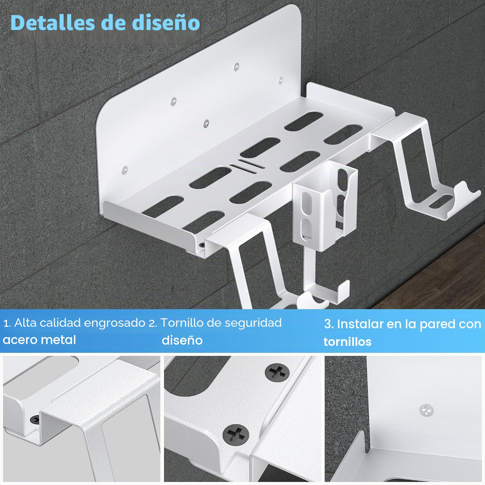 Soporte de Pared PS5, 5 IN 1 Soporte de Pared para PS5 Consola (Disco y Edición Digital) Acero Juego de Soporte de Pared para Playstation 5 con Colgador de Auriculares Desmontable