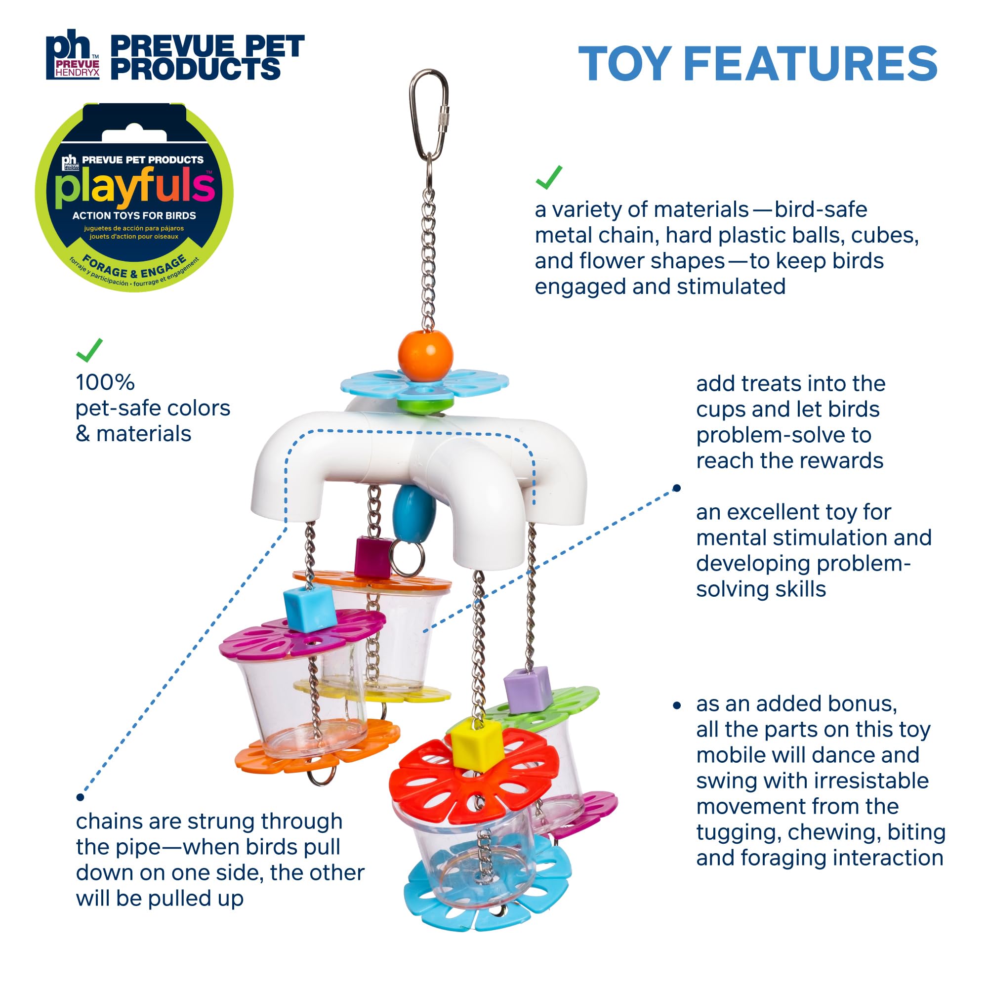 PREVUE PET PRODUCTS Sink 'n Seek 60250 Juguete para pájaros Playfuls Forage & Engage