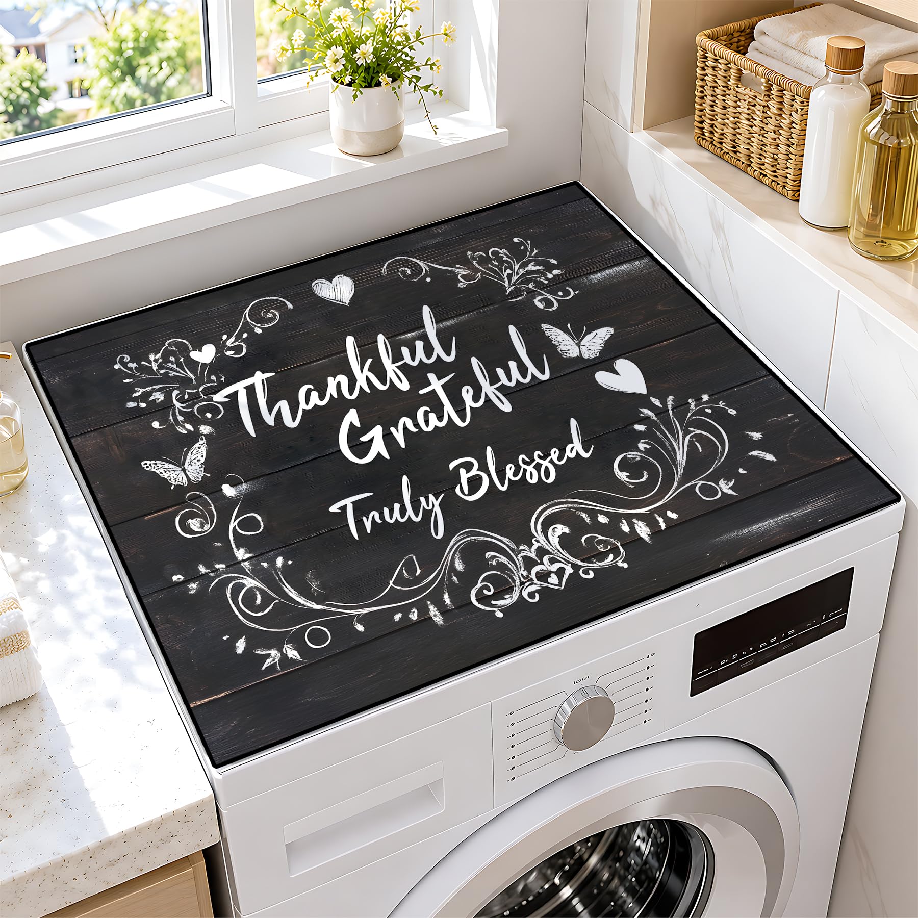 NYZE Washer and Dryer Top Protector Mat, Washer Dryer Cover 23.6"x19.7"
