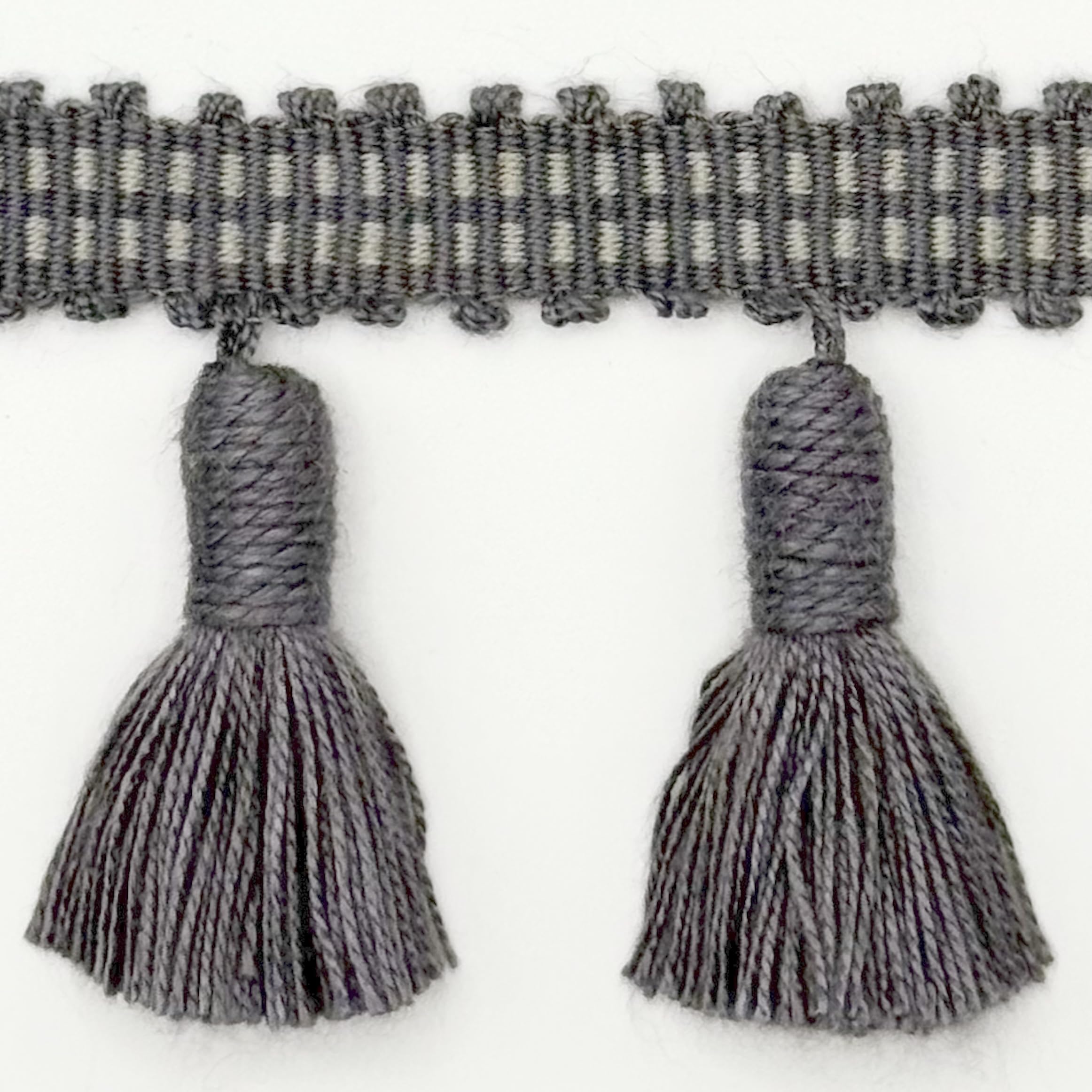 6.5CM Tassel Fringe Charcoal ON 12.5M Card