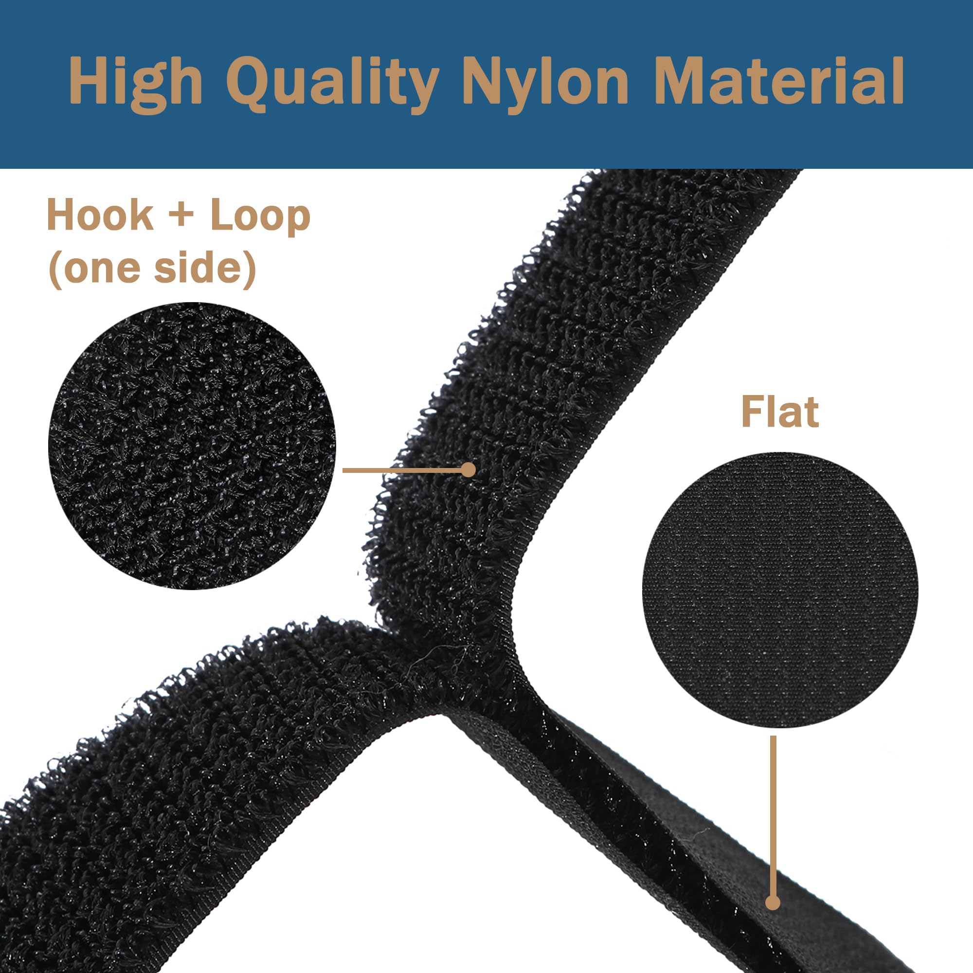 2.5cm x 5m Hook and Loop Securing Straps with 25 Buckles, Free Cut Length, Black - Image 3