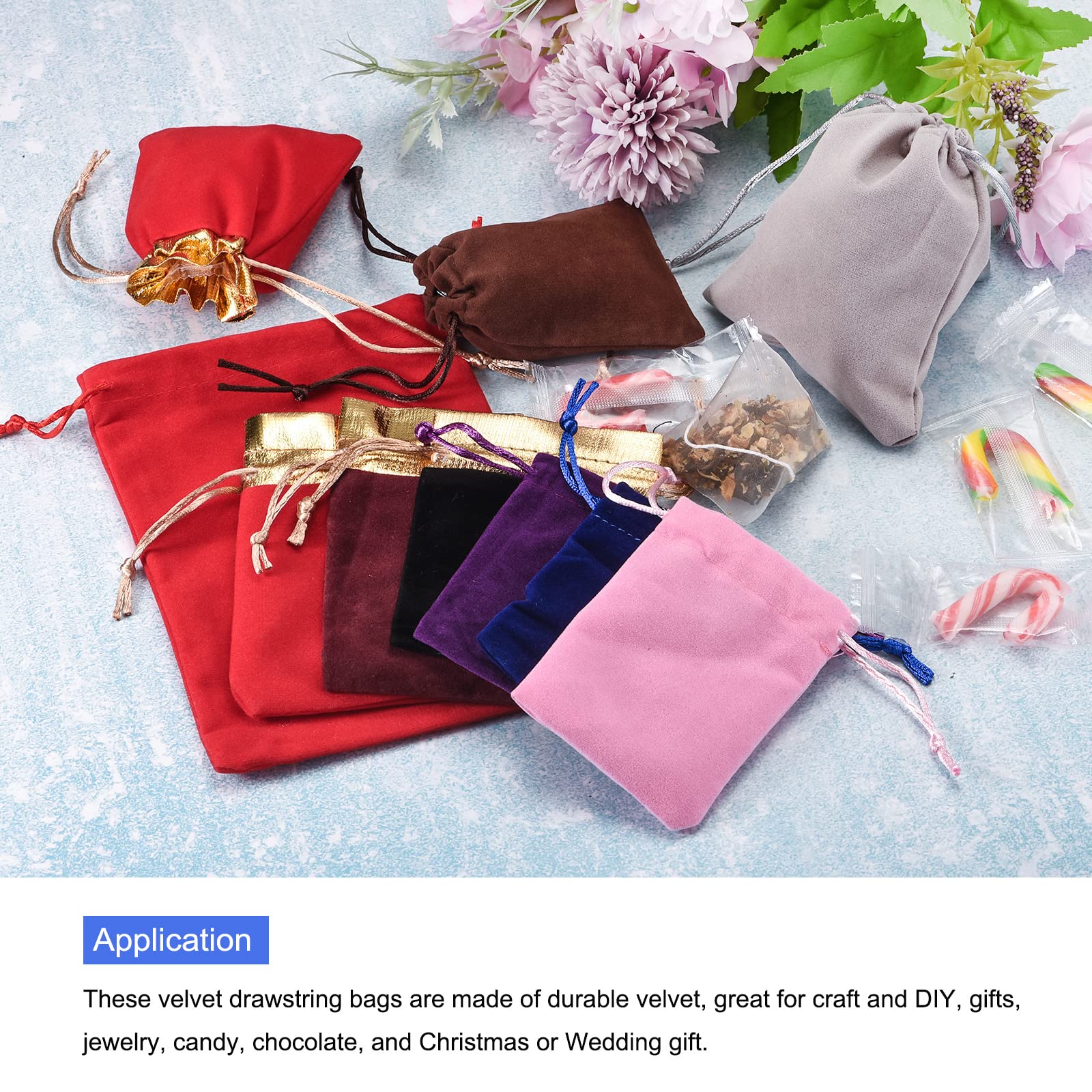20-Piece Velvet Drawstring Bags - 2x2.8 Inch Jewelry Gift Pouches